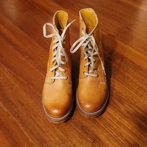 Frye leather lace up bootie